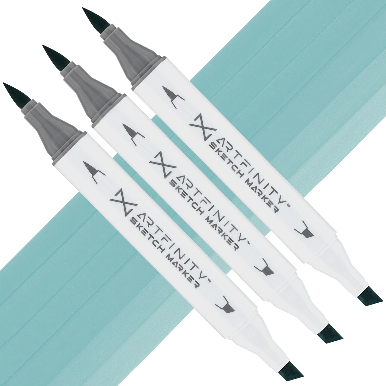 Artfinity Sketch Marker Sets - Set of 3 - Light Aqua BG1-4, Vibrant, Professional, Dye-Based Alcohol Markers for Artists, Drawing, Travel, & More